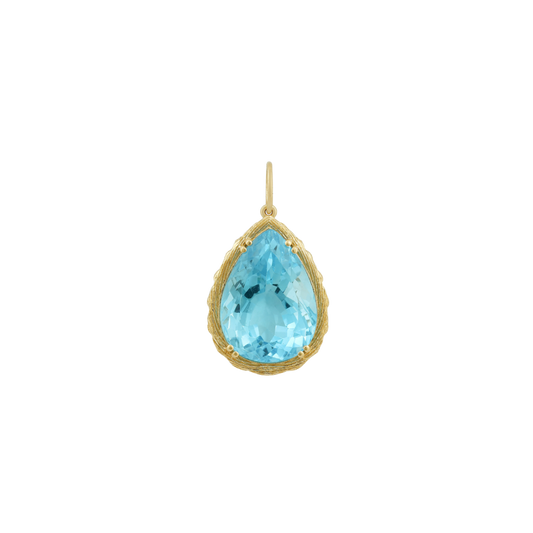 Pear-Shaped Blue Topaz Pendant – Henri Noël