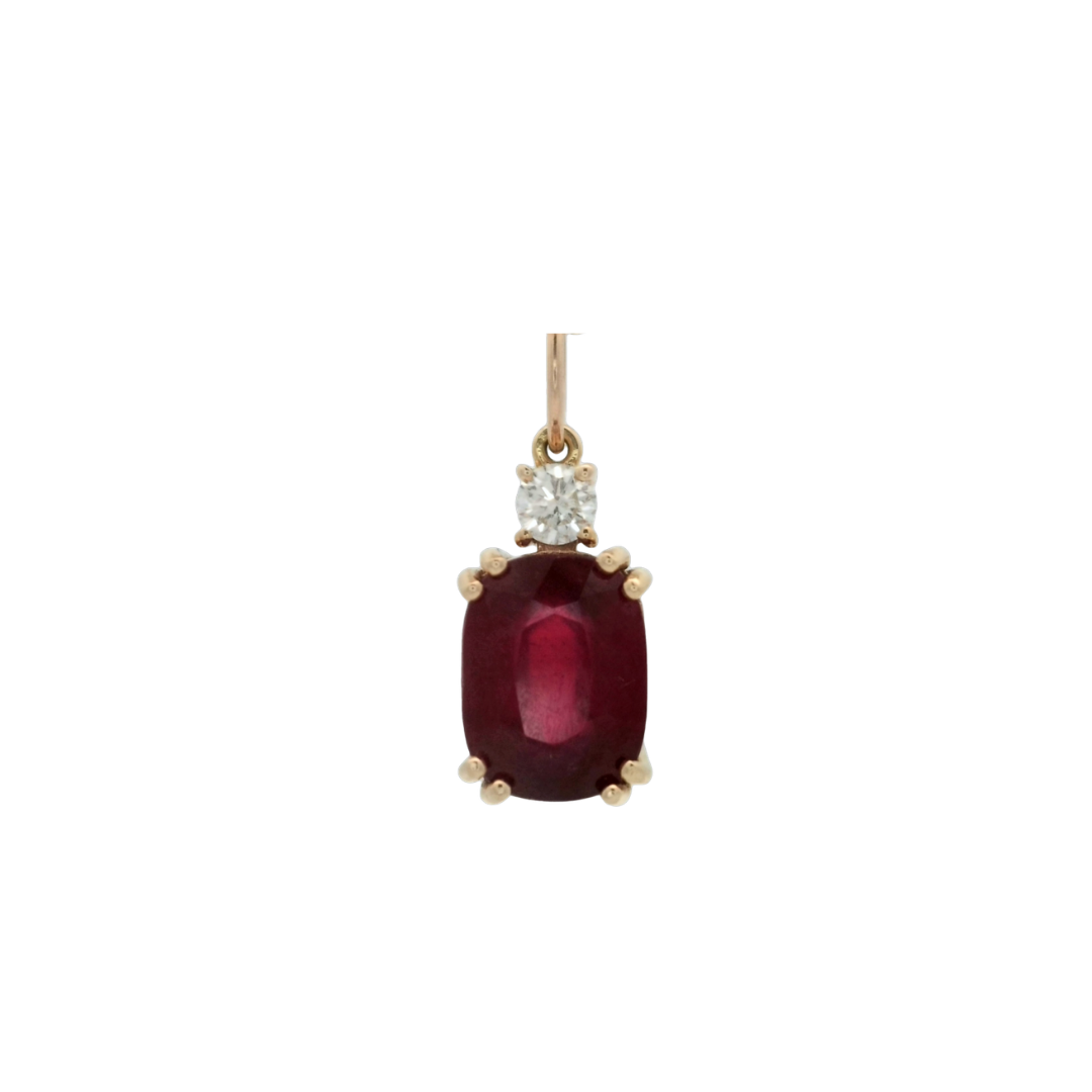 Ruby & Diamond Drop Pendant