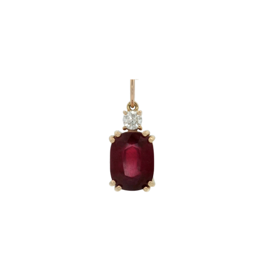 Ruby & Diamond Drop Pendant – Henri Noël