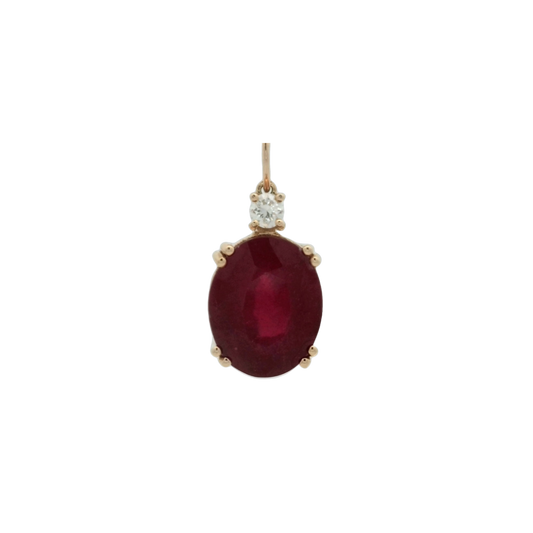 Oval Ruby & Diamond Pendant – Henri Noël