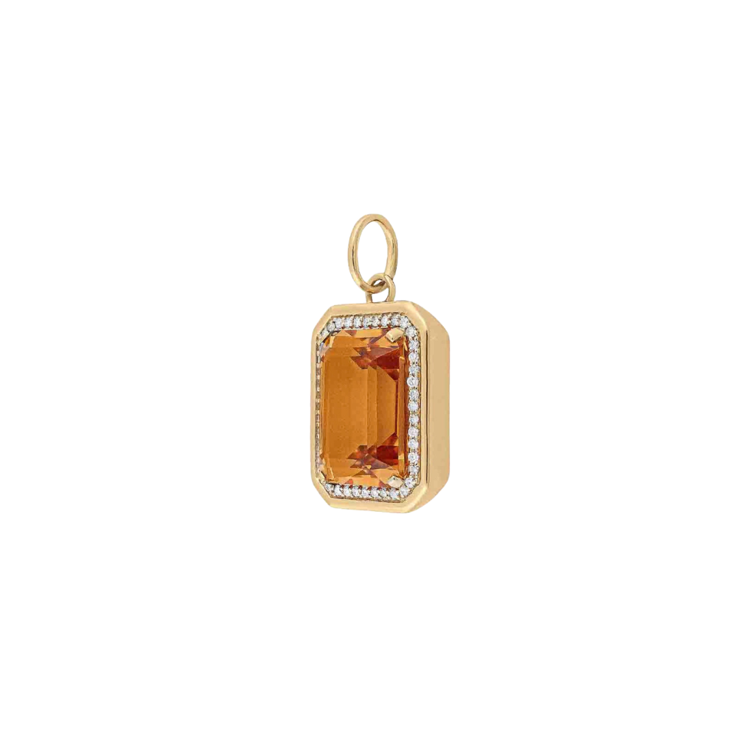 Golden Hour Citrine & Diamond Pendant