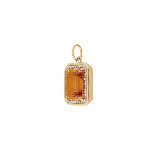 Golden Hour Citrine & Diamond Pendant