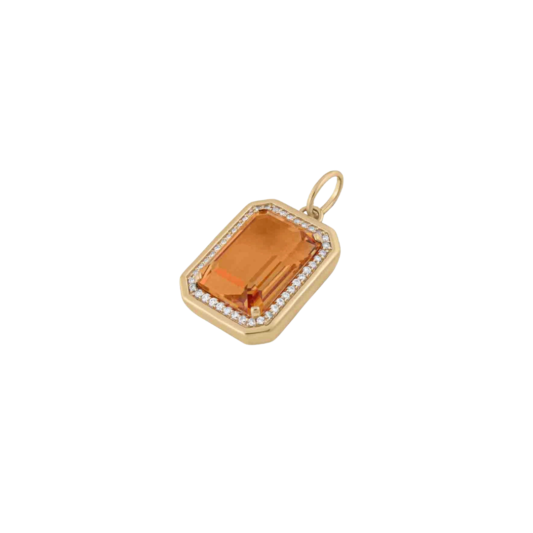 Golden Hour Citrine & Diamond Pendant