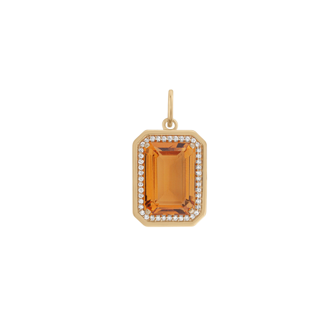 Golden Hour Citrine & Diamond Pendant