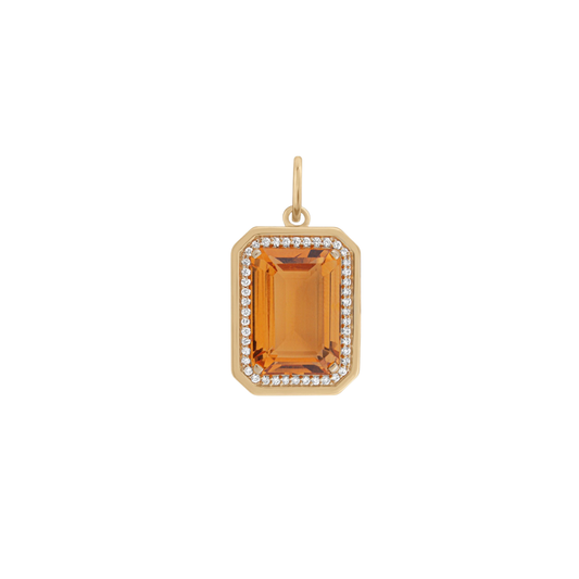 Golden Hour Citrine & Diamond Pendant