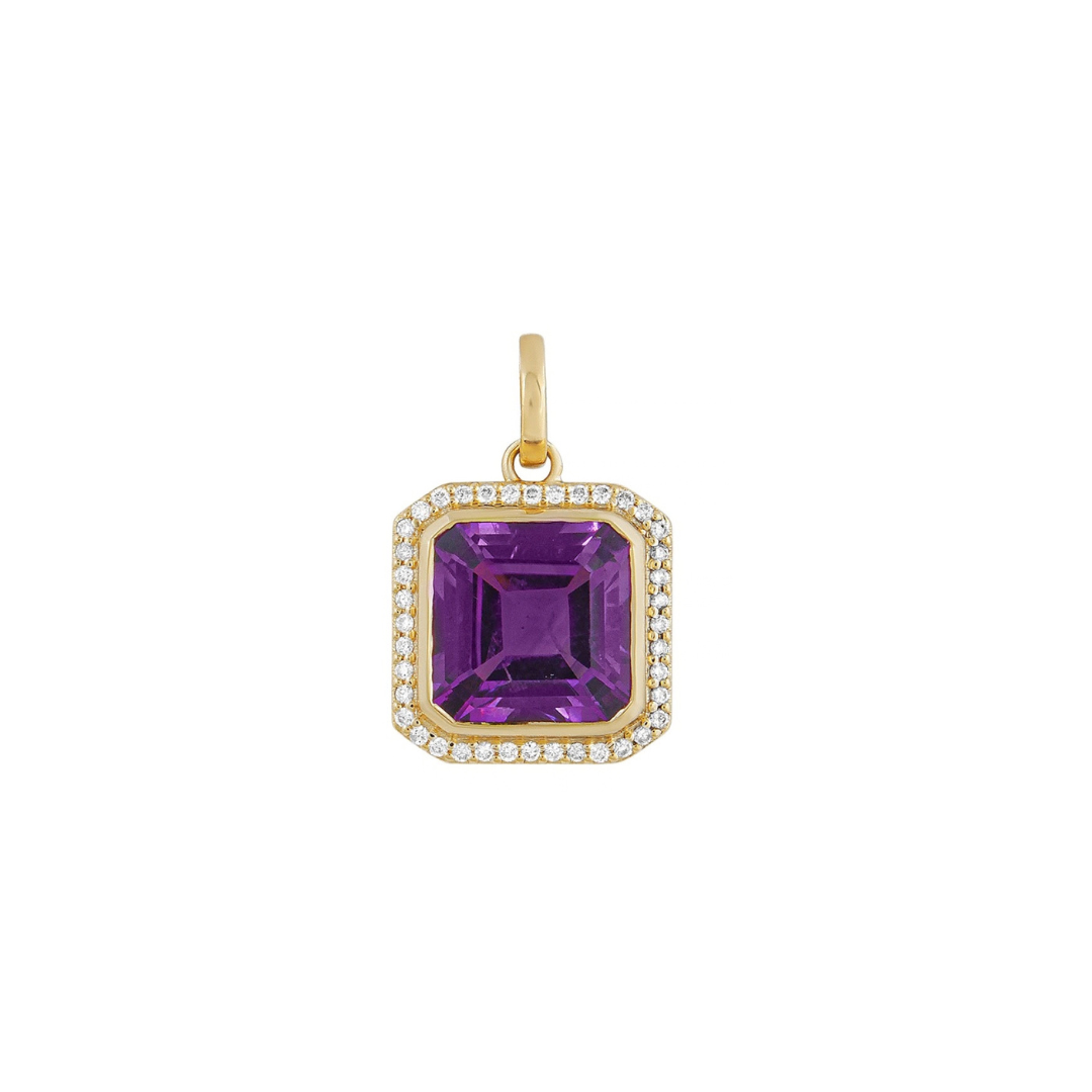 Violet Amethyst & Diamond Pendant