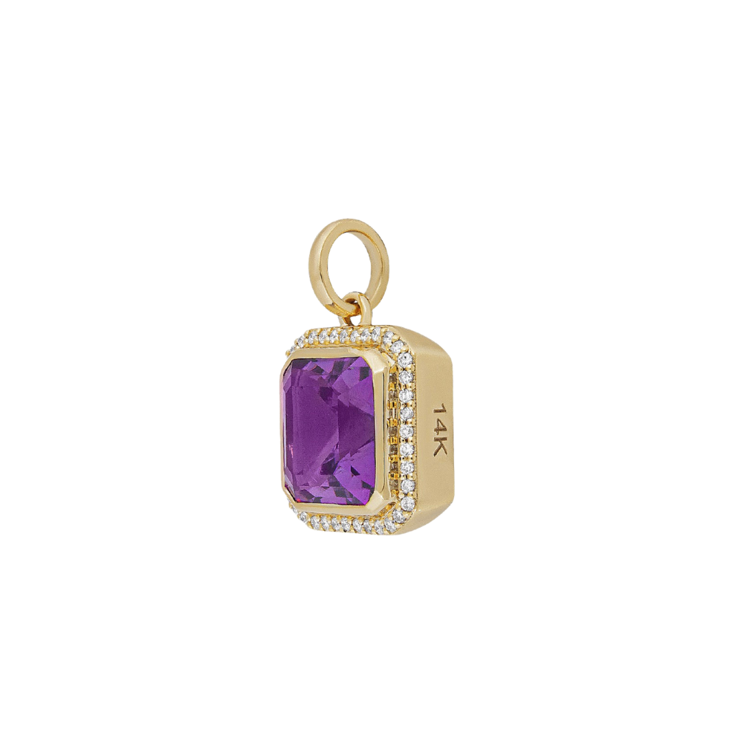 Violet Amethyst & Diamond Pendant