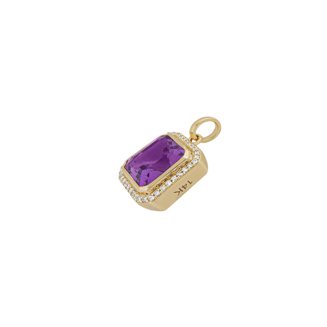 Violet Amethyst & Diamond Pendant