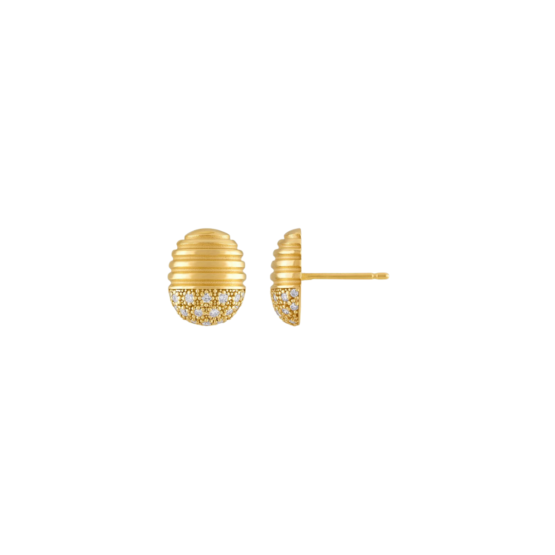 Pamela Zamore - Isla Oval Studs with Diamonds – Henri Noël