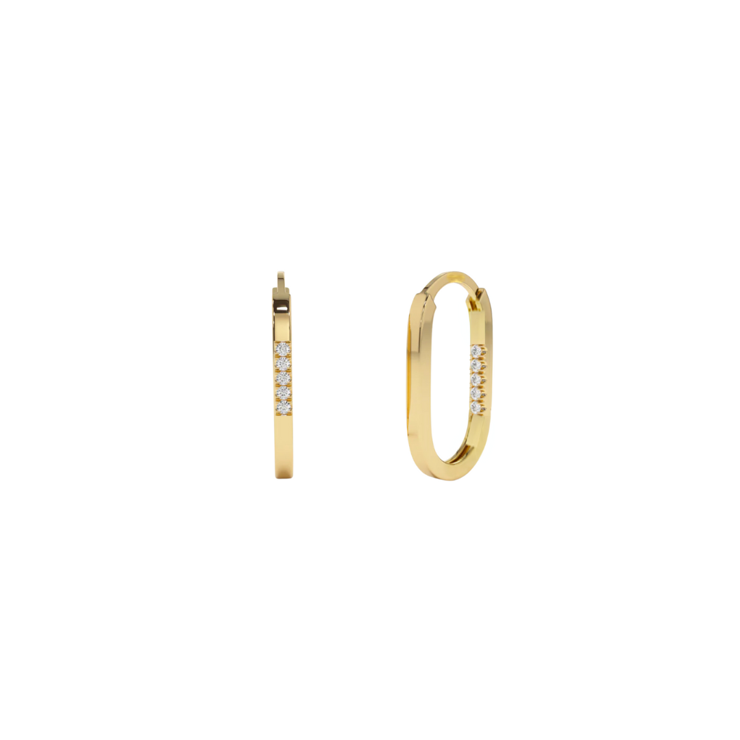 Paperclip & Diamond Hoops – Henri Noël