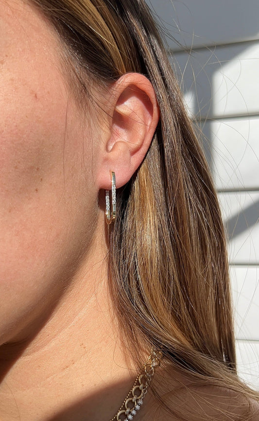 Paperclip & Diamond Hoops – Henri Noël