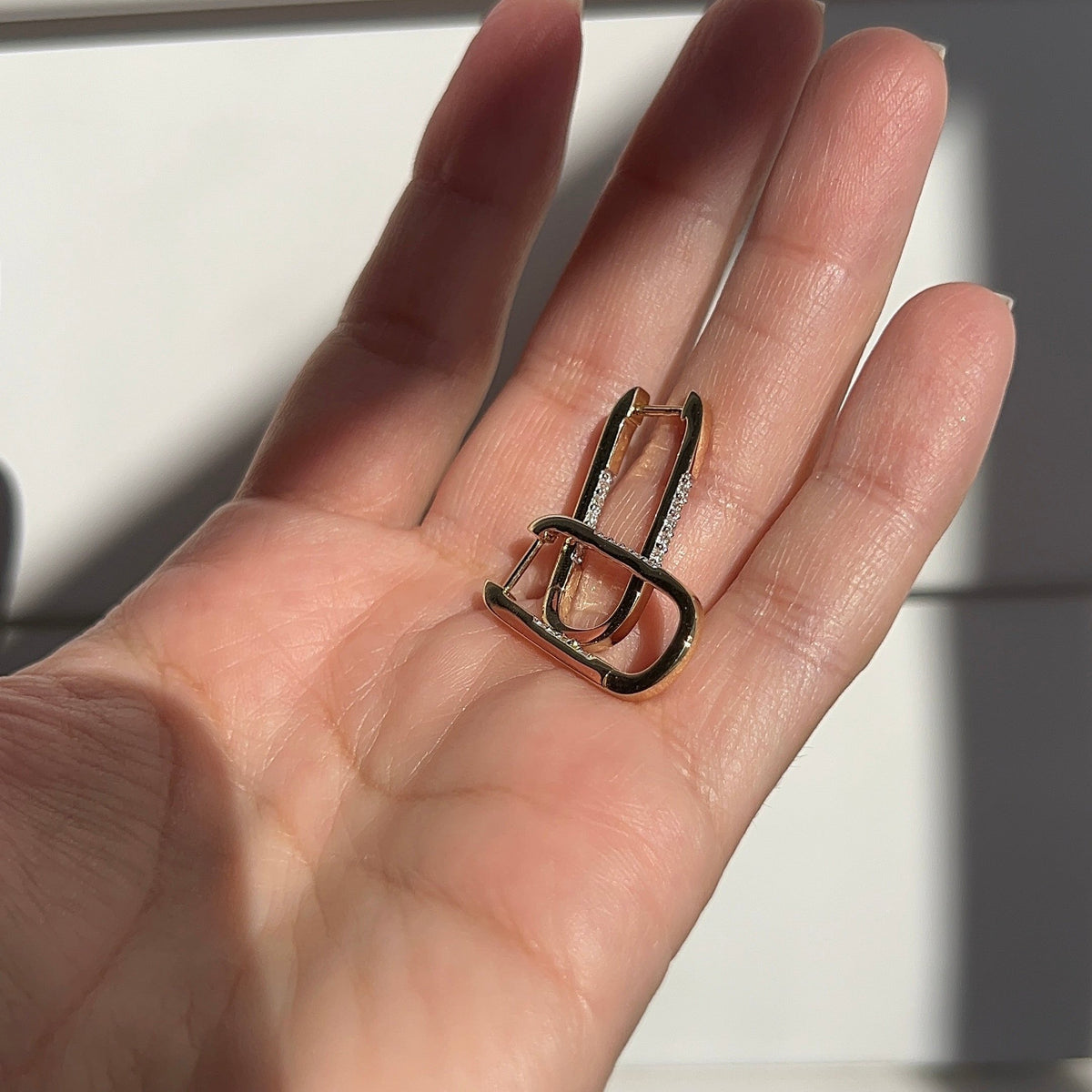 Paperclip & Diamond Hoops – Henri Noël