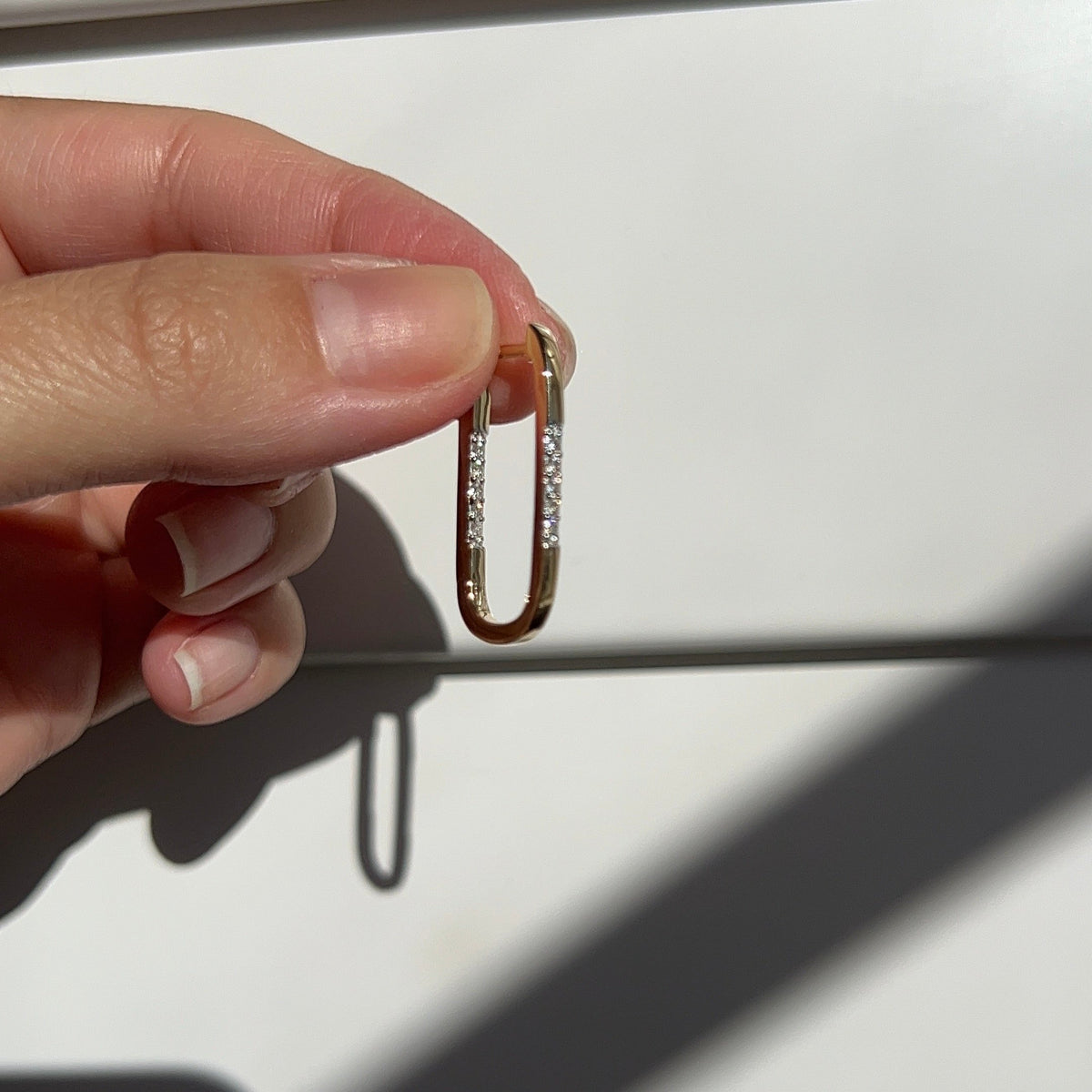Paperclip & Diamond Hoops – Henri Noël