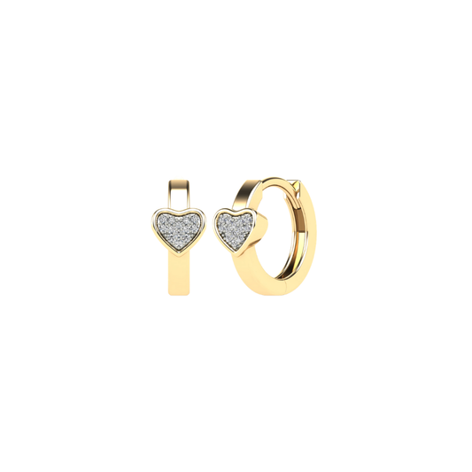 Pave Diamond Bezel Heart Huggies – Henri Noël