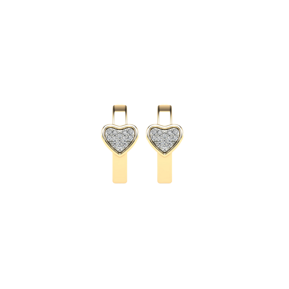 Pave Diamond Bezel Heart Huggies – Henri Noël