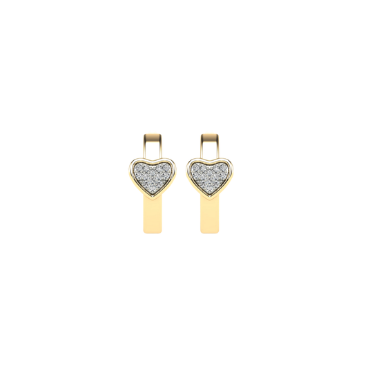 Pave Diamond Bezel Heart Huggies – Henri Noël