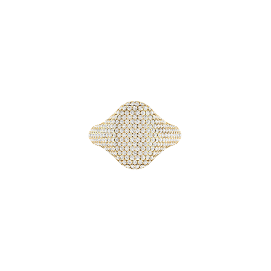 Pave Diamond Signet Ring – Henri Noël