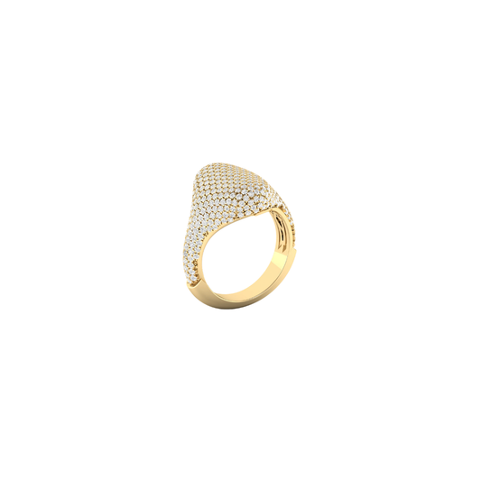 Pave Diamond Signet Ring – Henri Noël