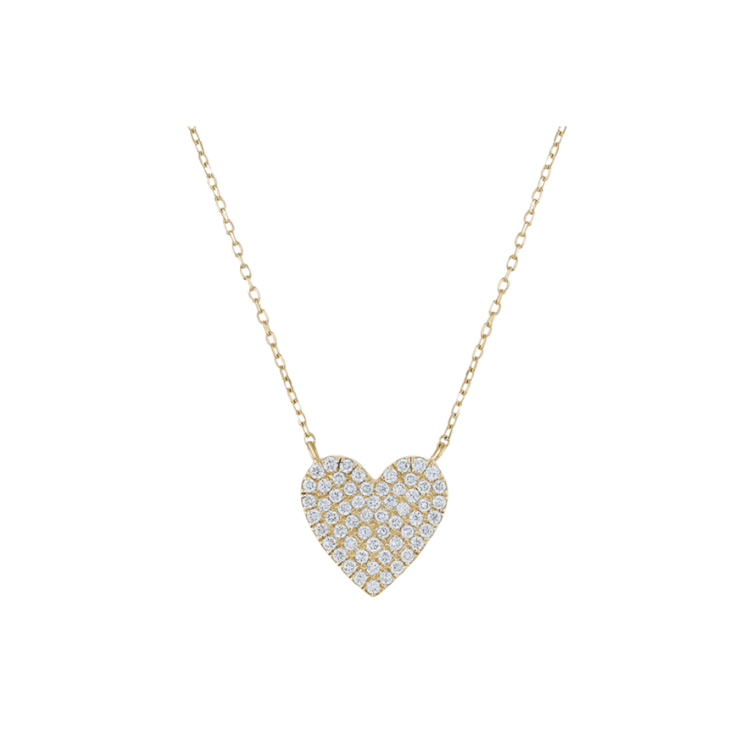 Pave Diamond Heart Necklace – Henri Noël