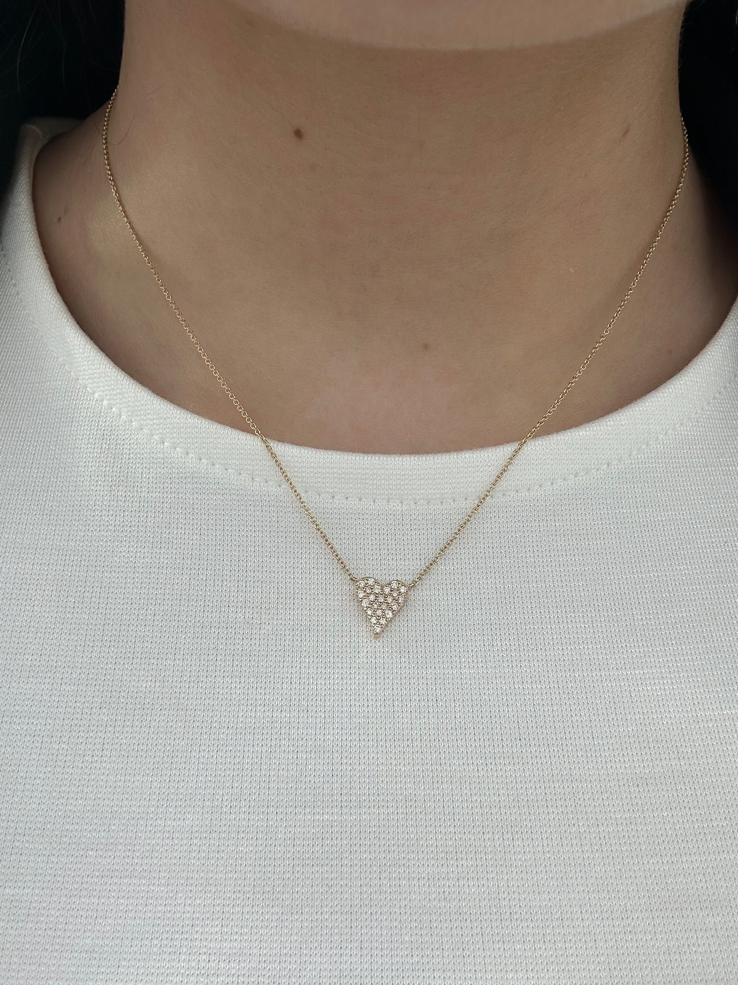 Pave Diamond Heart Necklace – Henri Noël