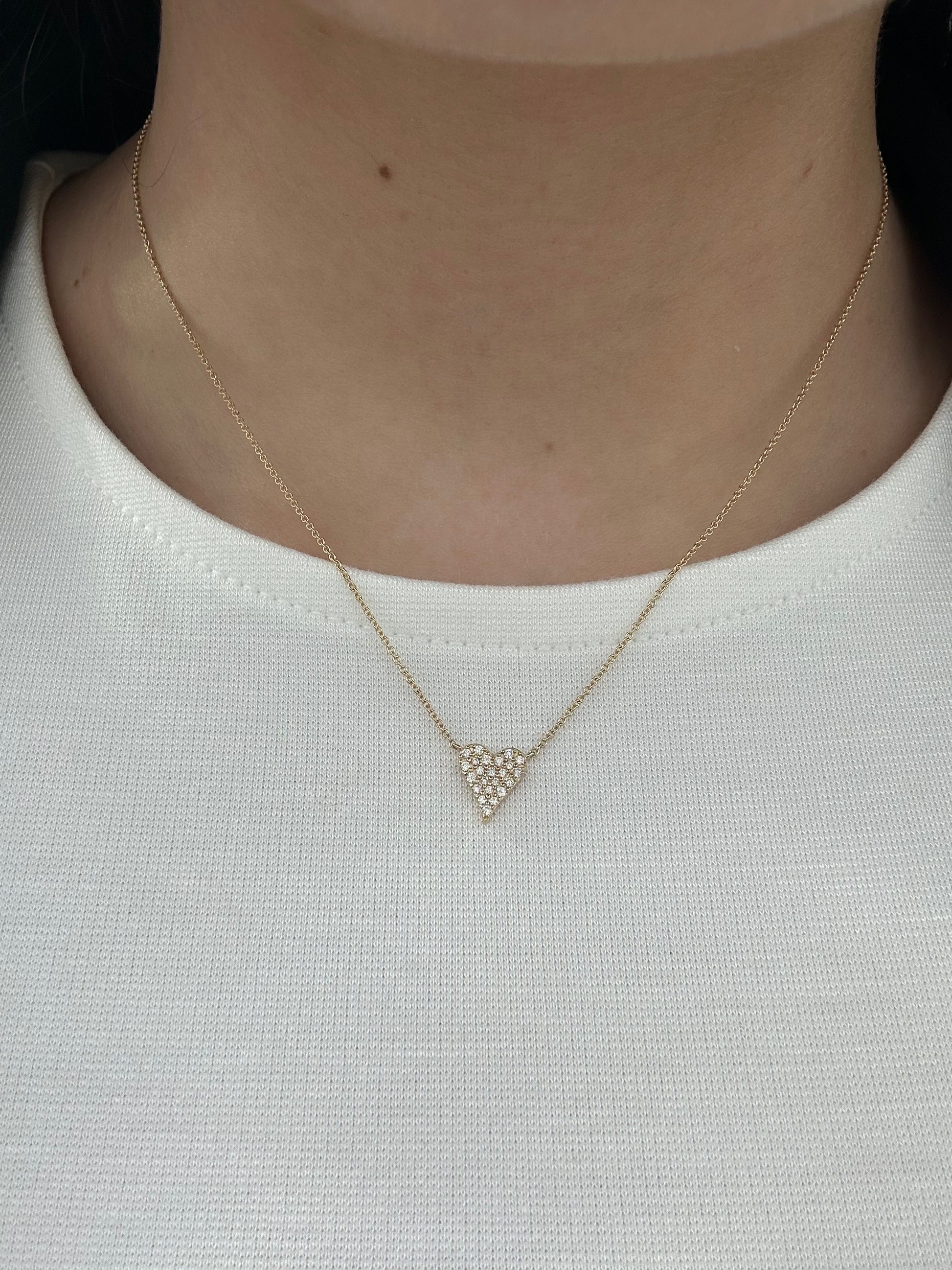 Pave Diamond Heart Necklace – Henri Noël