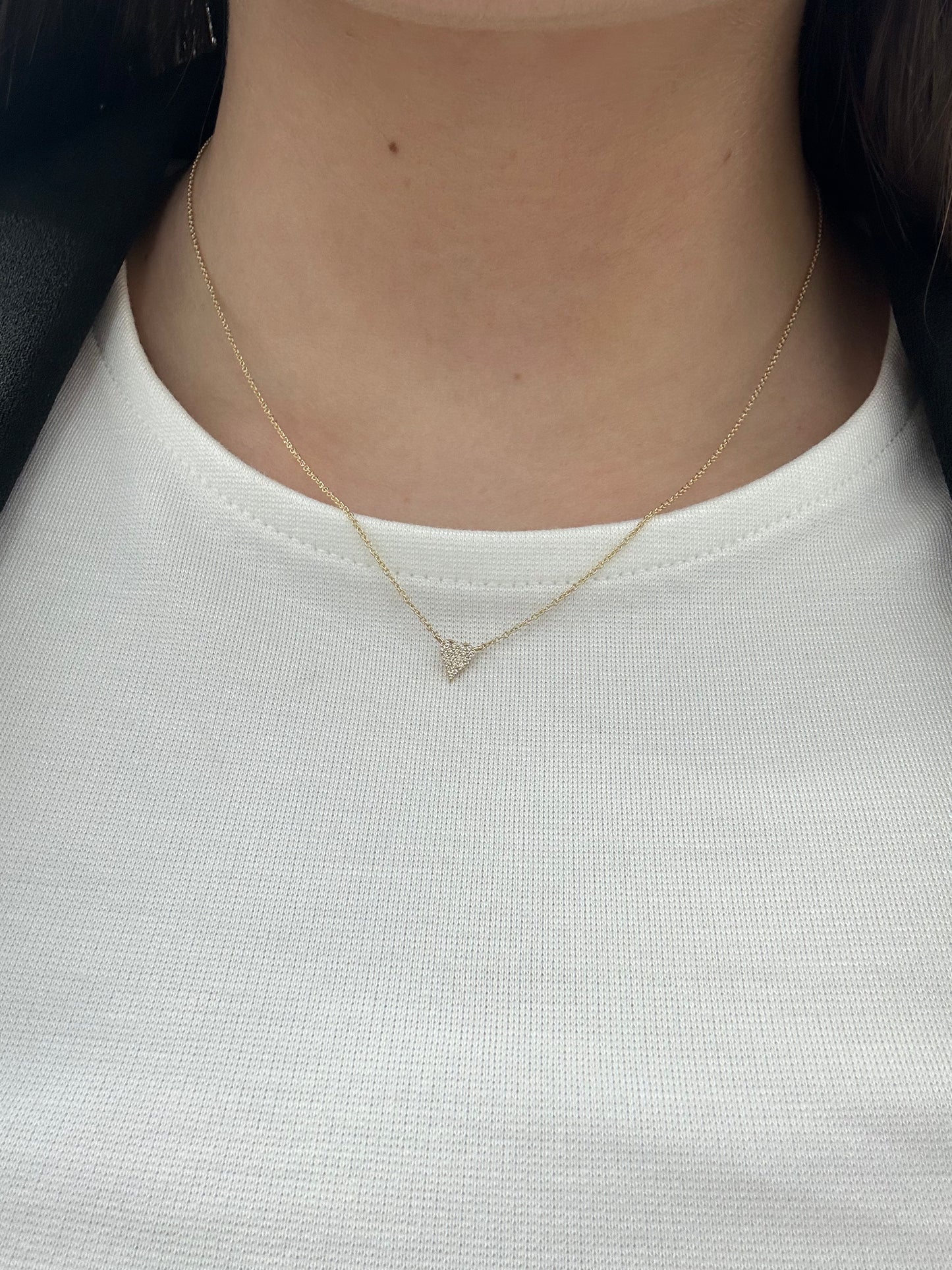 Pave Diamond Heart Necklace – Henri Noël