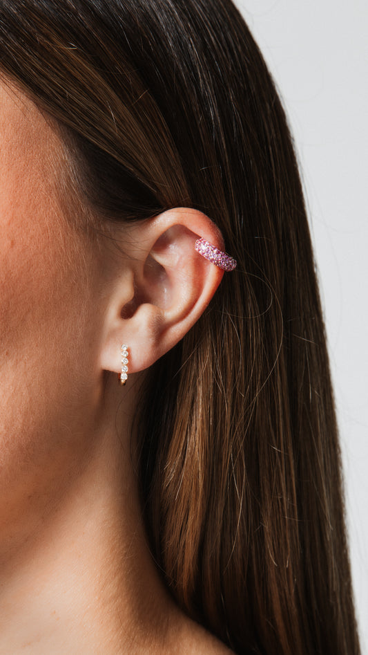 Pave Pink Sapphire Ear Cuff