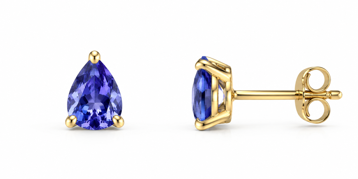 Pear-Cut Tanzanite Stud Earrings – Henri Noël