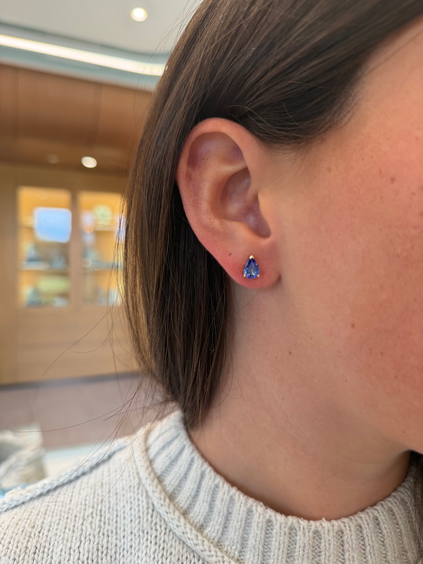 Pear-Cut Tanzanite Stud Earrings – Henri Noël