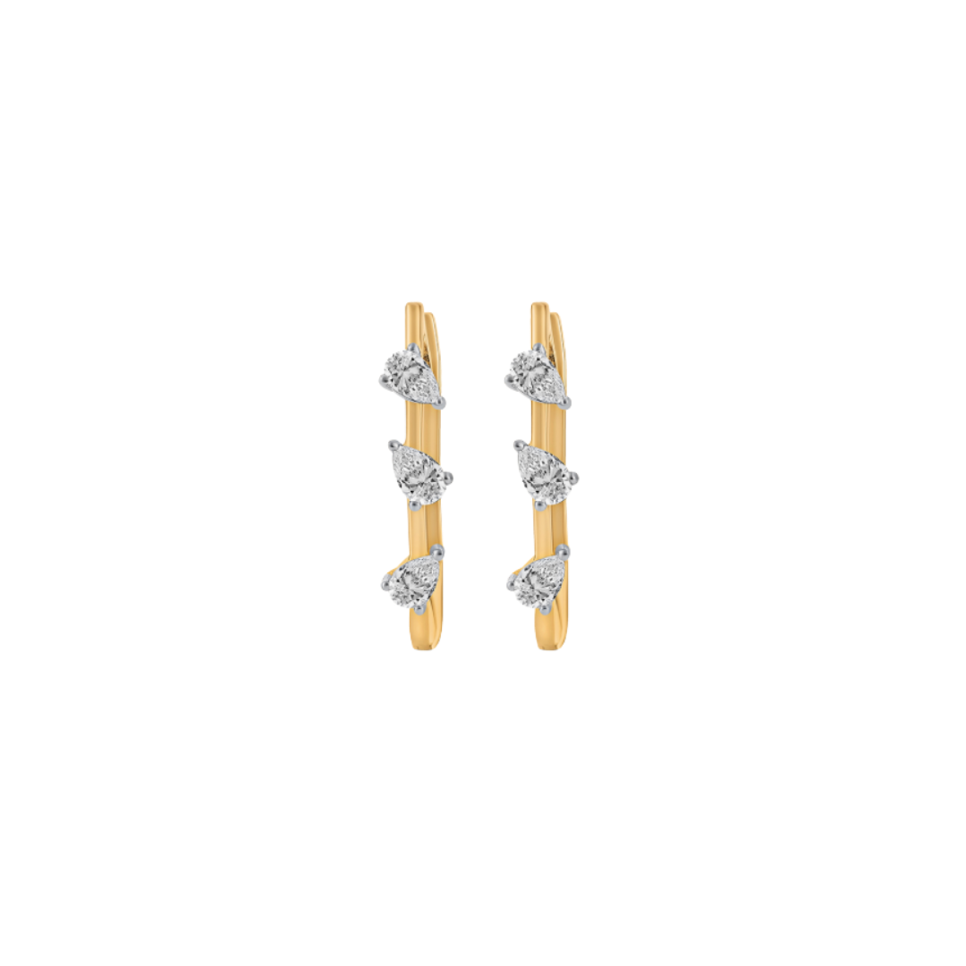 Pear Diamond Mini Hoops – Henri Noël