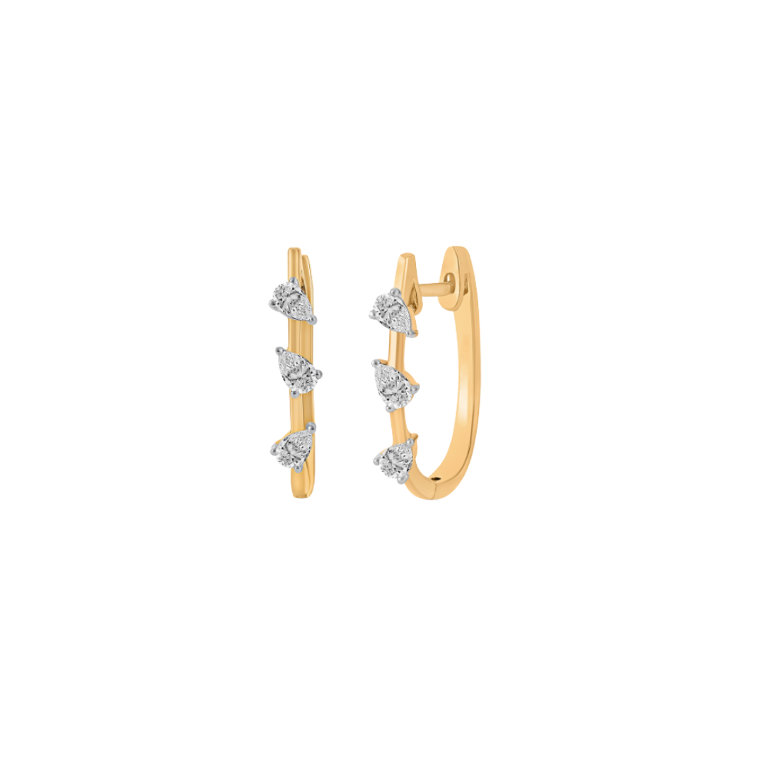 Pear Diamond Mini Hoops – Henri Noël
