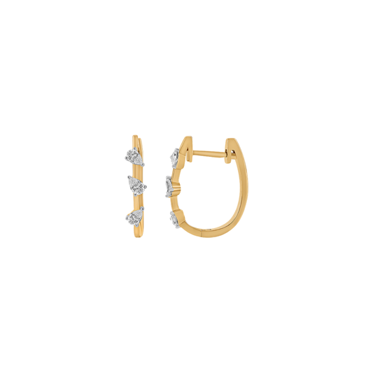 Pear Diamond Mini Hoops – Henri Noël