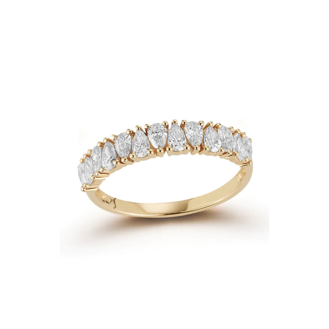 Pear Cut Half Eternity Diamond Band – Henri Noël