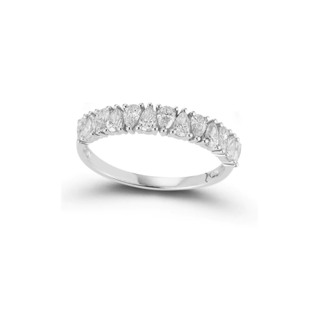 Pear Cut Half Eternity Diamond Band – Henri Noël