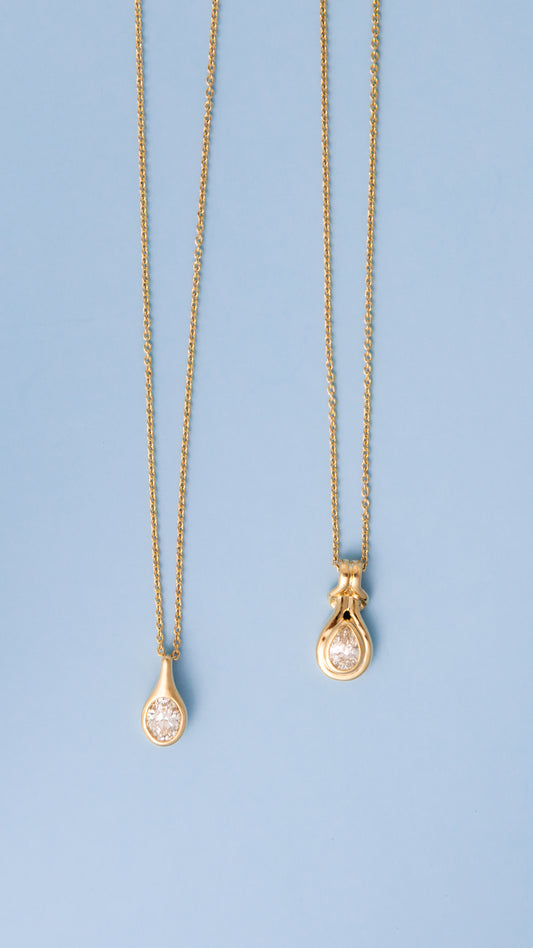 Pear Diamond Pendant Necklace – Henri Noël