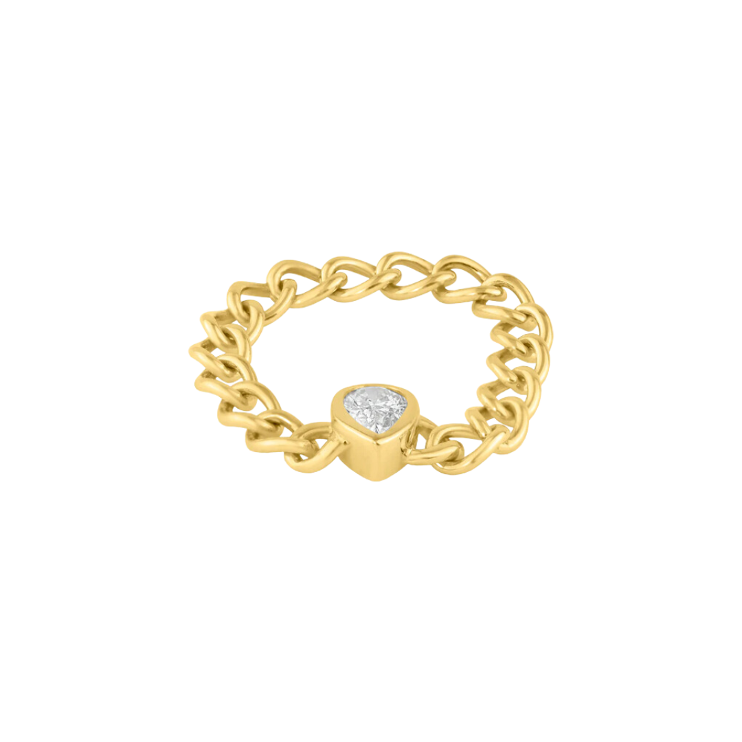 Pear Diamond Randall Chain Ring – Henri Noël