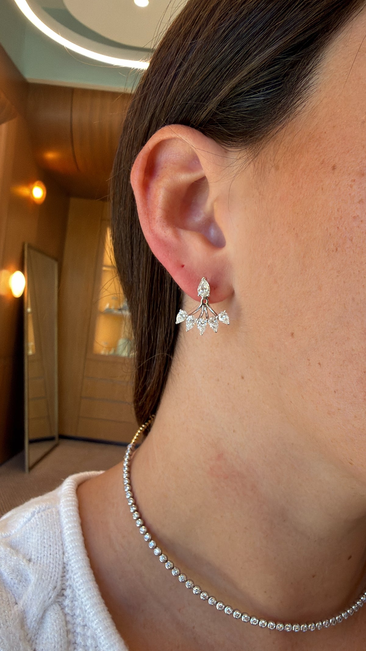Pear Diamond Studs & Pear Diamond Jacket
