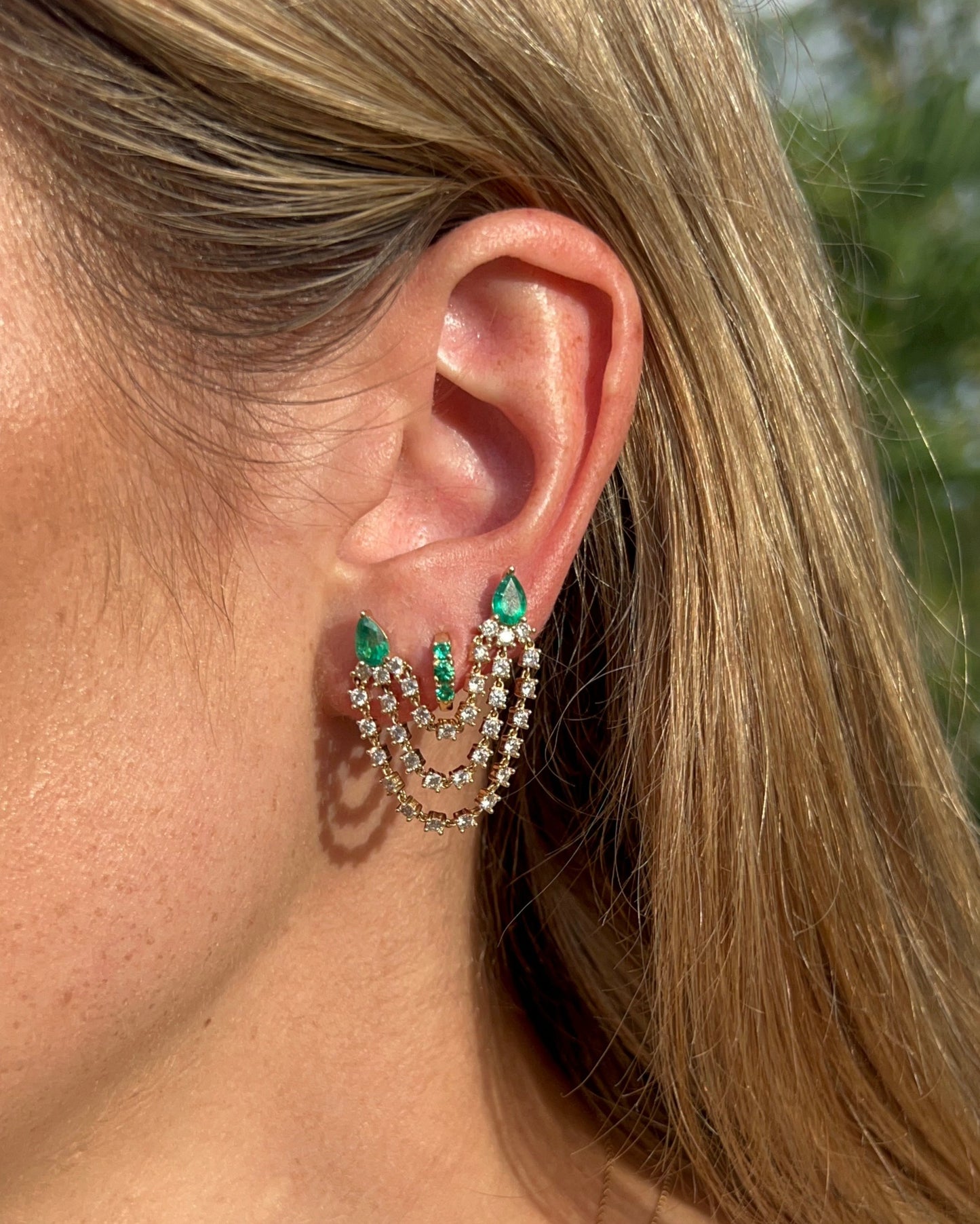 Pear Emerald Jump Rope Earring – Henri Noël