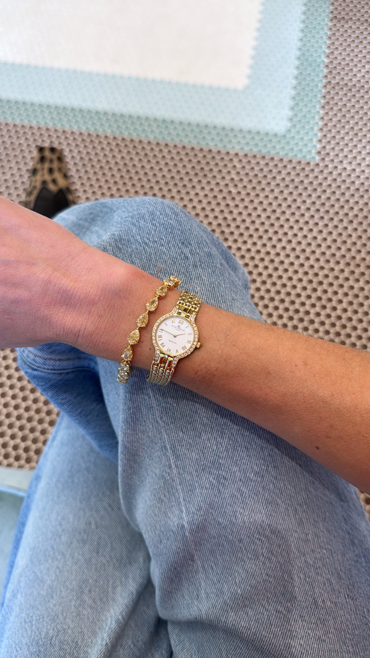 Pear Shape Yellow Diamond Bracelet – Henri Noël