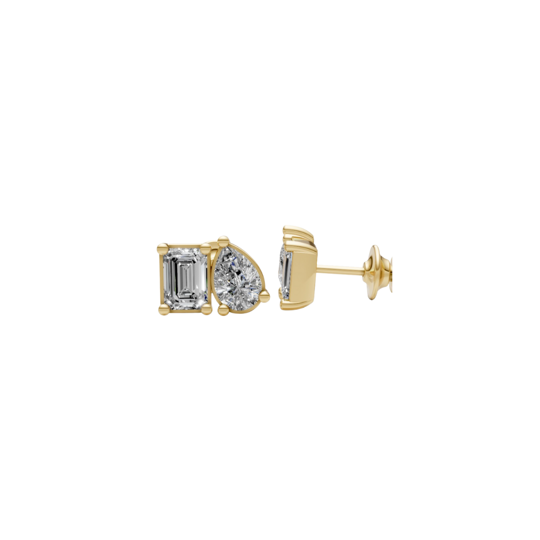 Pear and Emerald Studs – Henri Noël