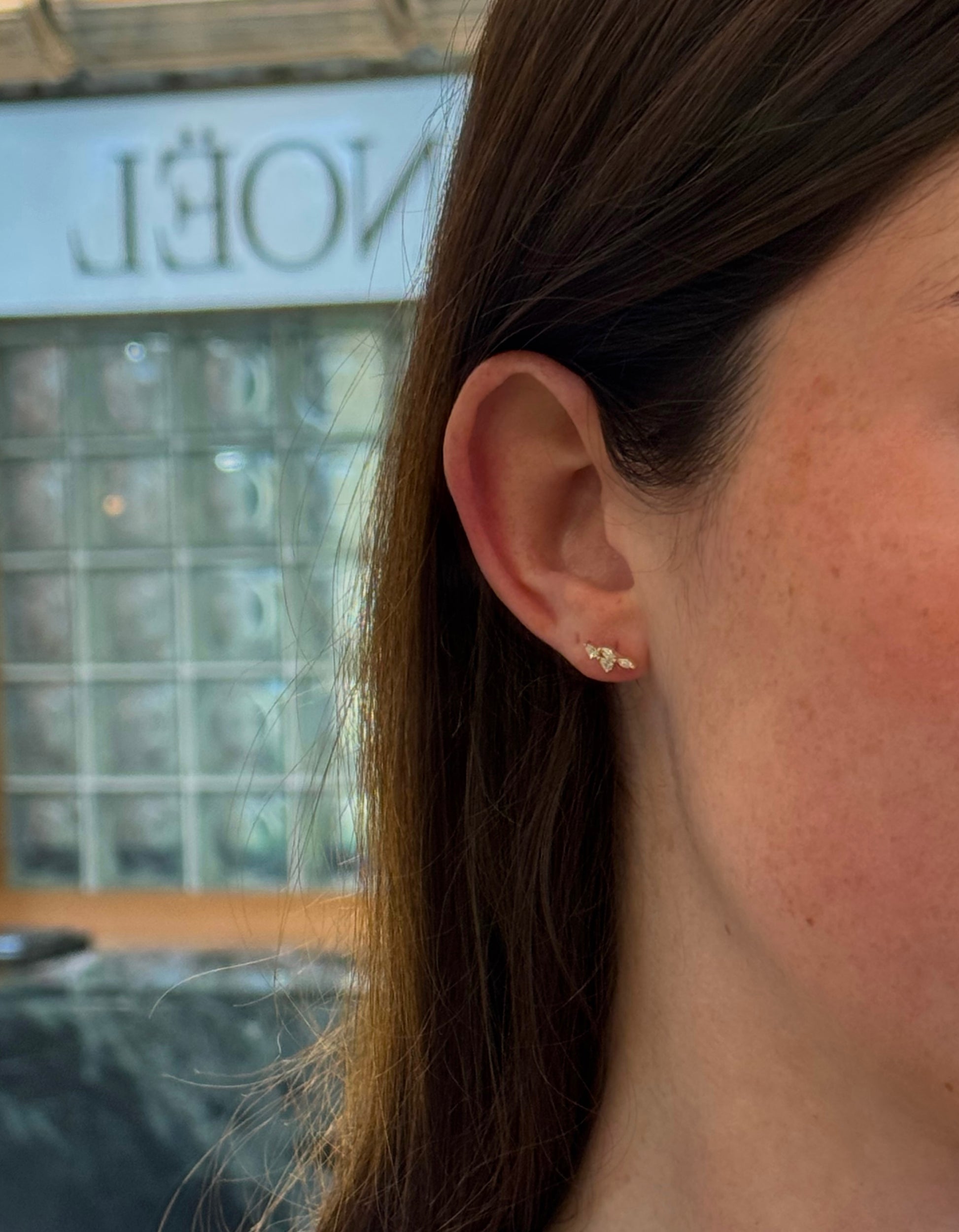 Pear and Marquise Cluster Studs – Henri Noël