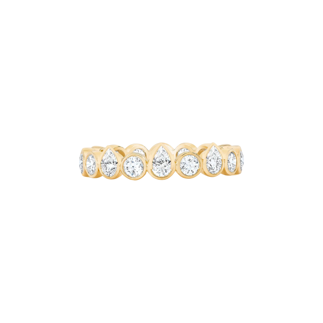 Pear and Round Diamond Bezel Eternity Band – Henri Noël