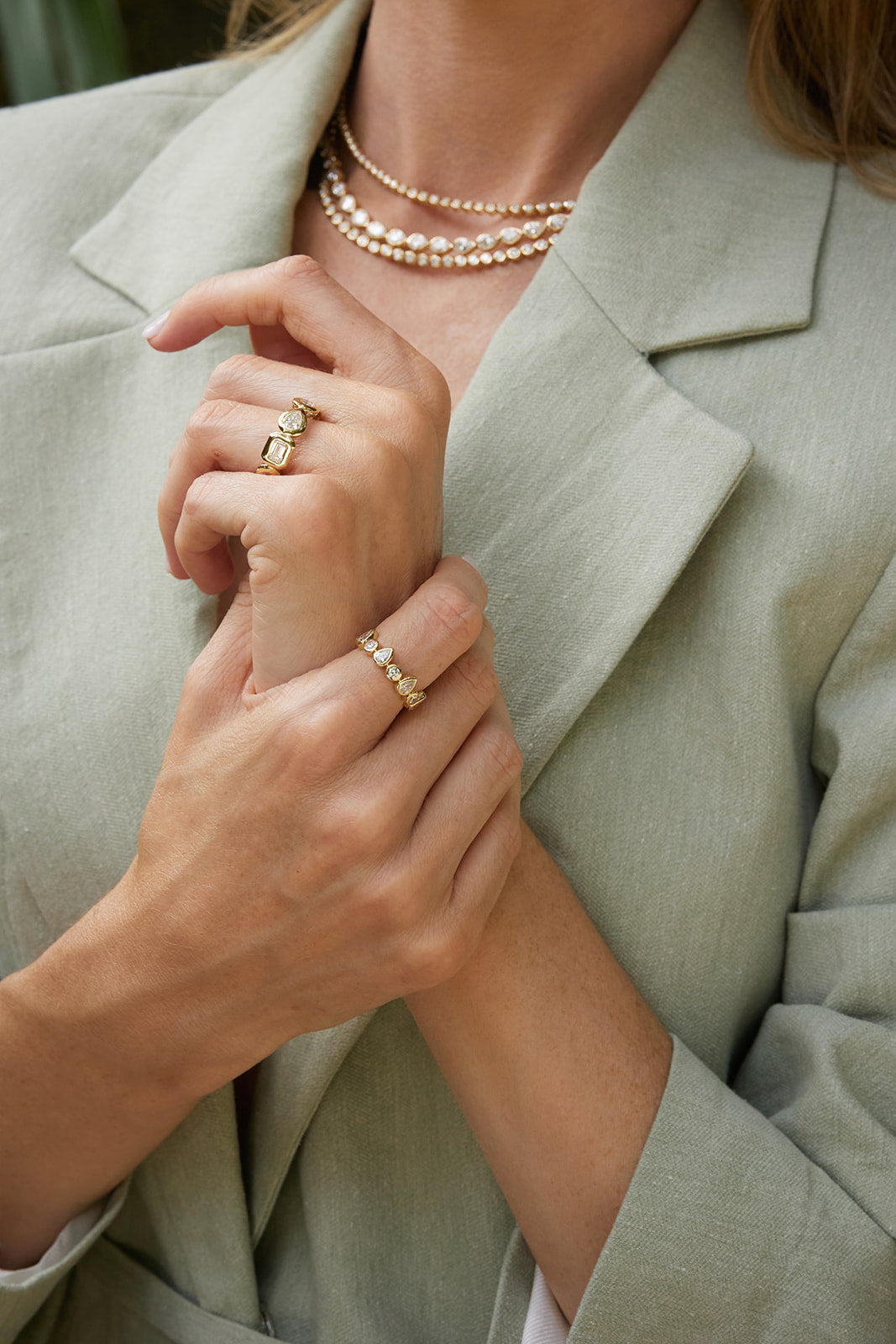 Pear and Round Diamond Bezel Eternity Band – Henri Noël