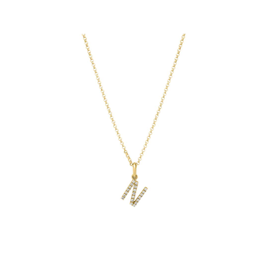 Petite Diamond Initial Pendant – Henri Noël