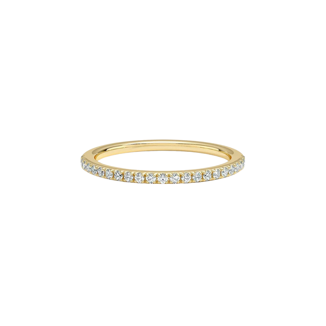 Petite Half Pavé Diamond Ring – Henri Noël