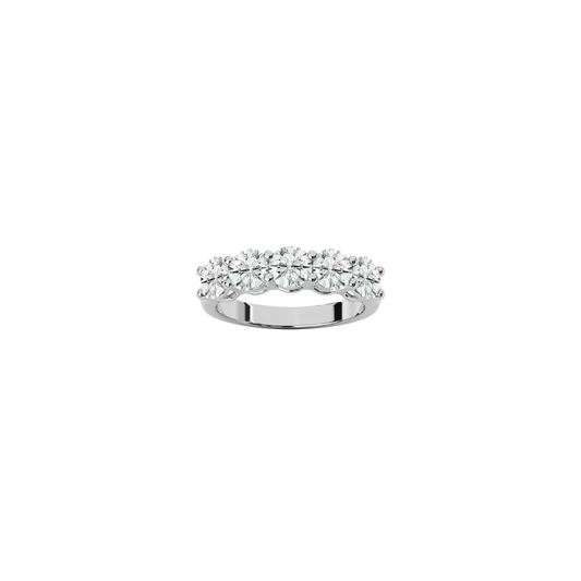 Platinum Five Round Diamond Anniversary Band