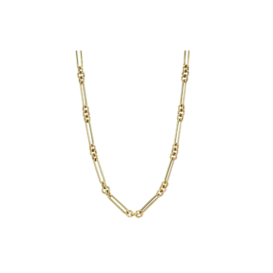 14K Mixed Paperclip Chain