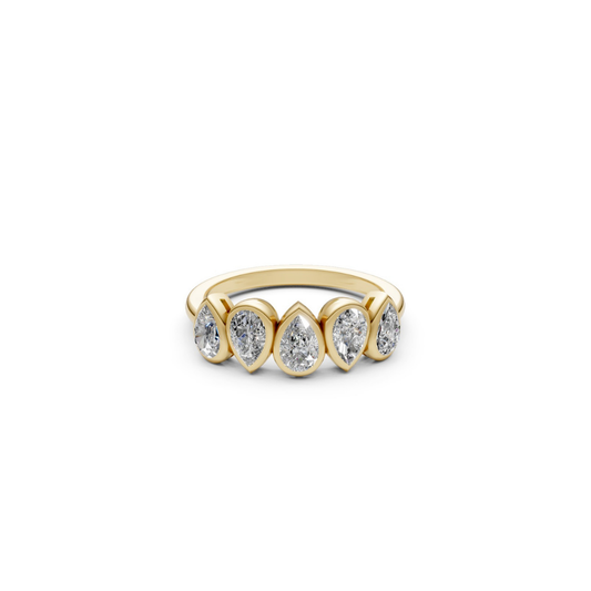 Bezel Diamond Pear Band