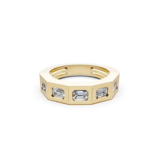 Squared Bezel Diamond Band