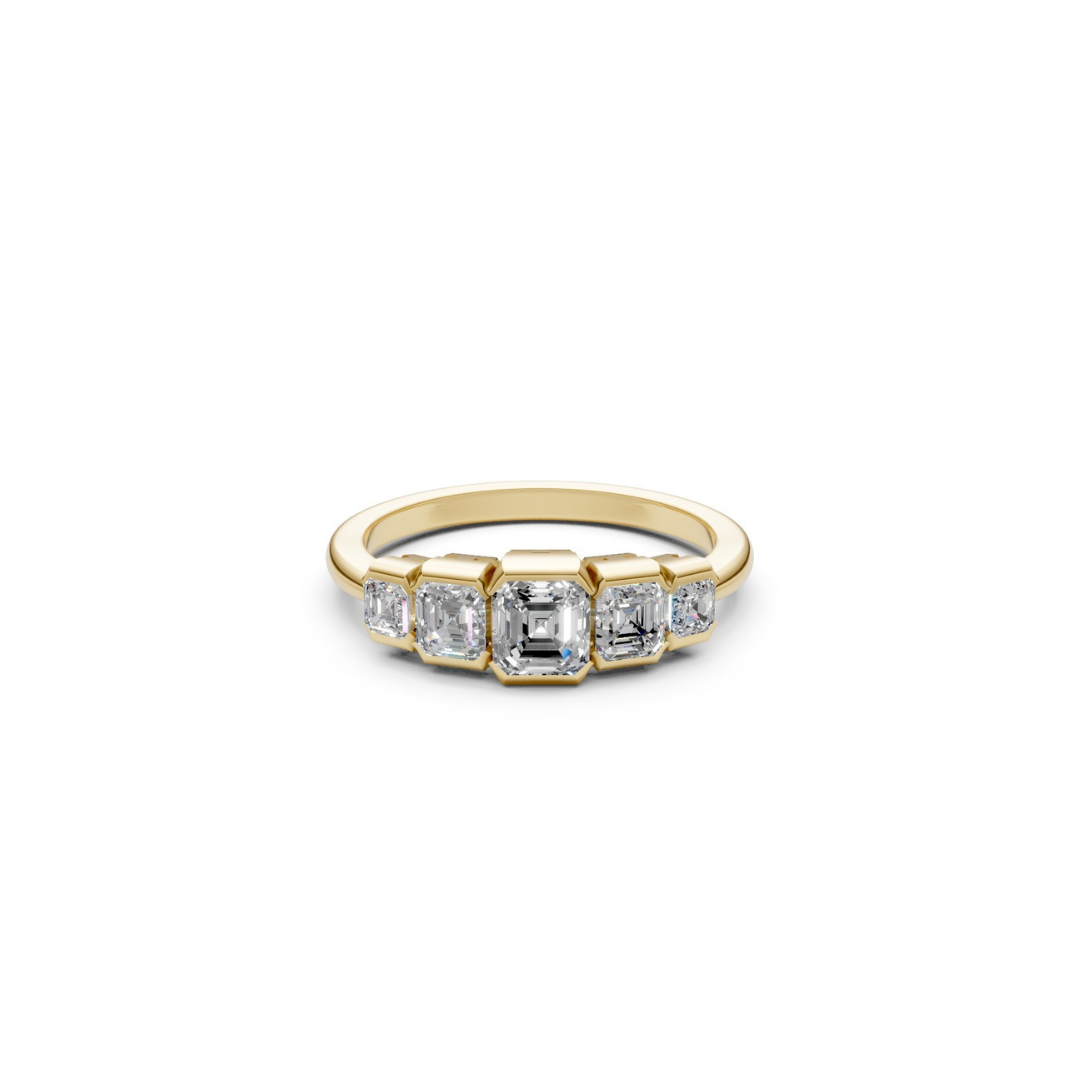Graduated Bezel Diamond Ring